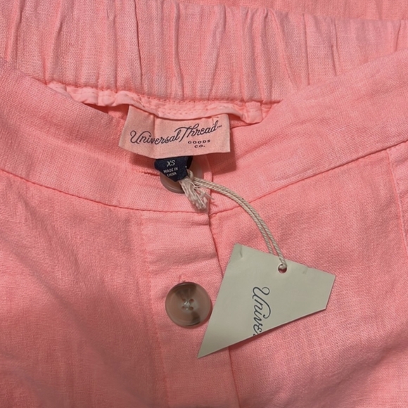 NEW PINK PARASOL UNIVERSAL THREADS LINEN MIDI BUTTON FRONT SKIRT XL - Picture 4 of 7